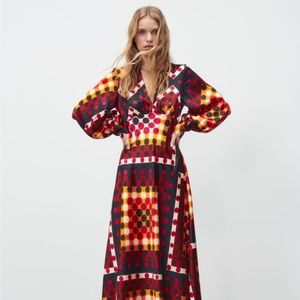 NWT Printed silk midi dress by Zara